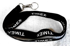 New Timex Lanyard with Hook  Key Ring Black/White
