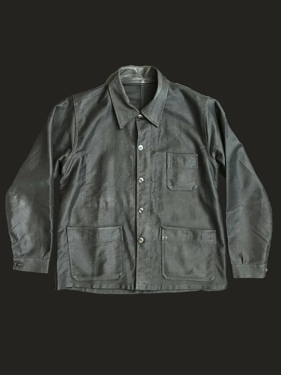Vintage Black Moleskin Mont Kemmel Work Jacket 1960s Mint Moleskine