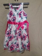  Girl's Zunie Pretty Pink  White Party Summer Dress Sleeveless Size 8
