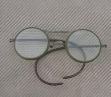 Vintage Metal Goggles Safety Glasses with Leather Coated Arms