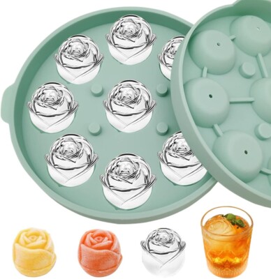 Ice Cube Tray Rose Ice Mold with Lid for Juice Bottles, Cocktail Parties 1-3pcs