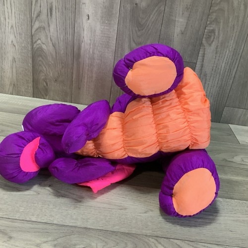 TRENDMASTERS LILA + ORANGE NYLON DRACHE STOFFTIER PLÜSCHTIER 1992 SAUBER - Bild 11 von 12