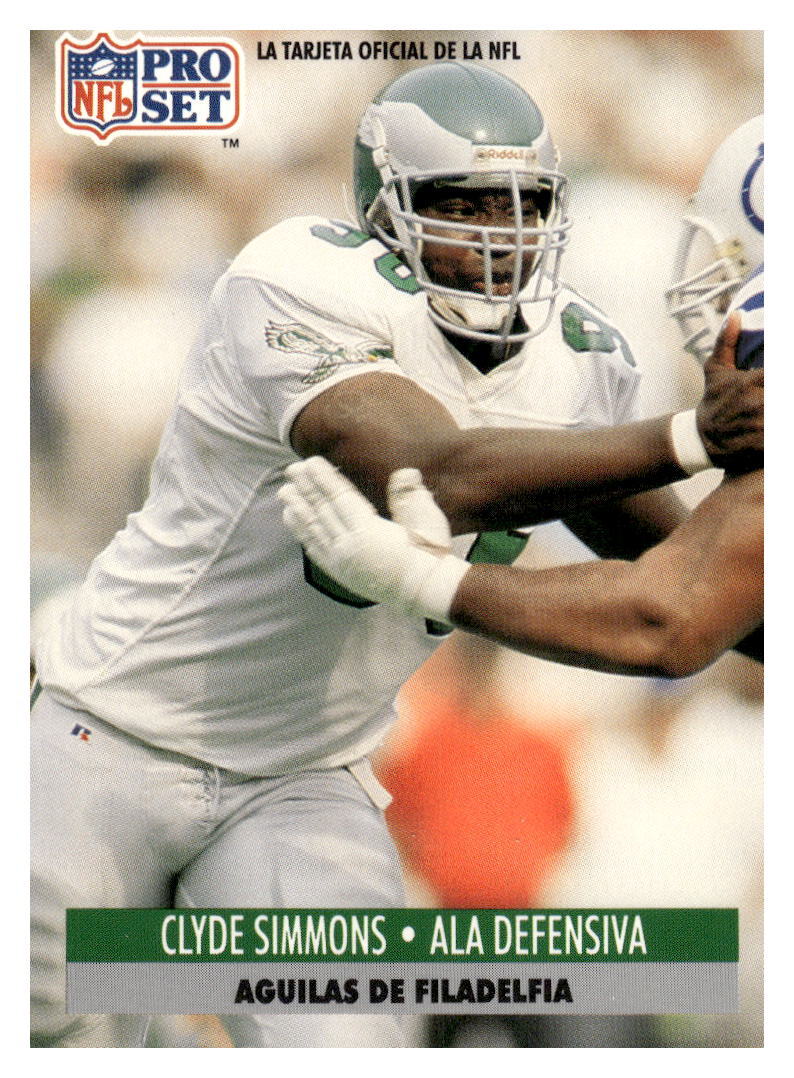 CLYDE SIMMONS 1991 Pro Set Spanish #188 Philadelphia Eagles
