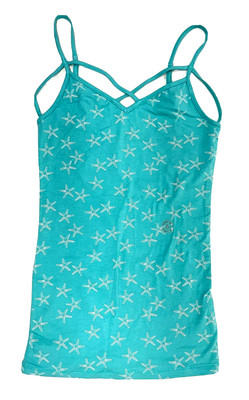 aeropostale Tank Top Camisole size SP Cotton Blend Aqua Spaghetti Straps