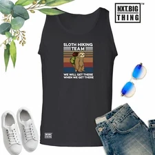 Sloth Hiking Team Vest We Get There When We Get There Hike Gift Men Tank Top