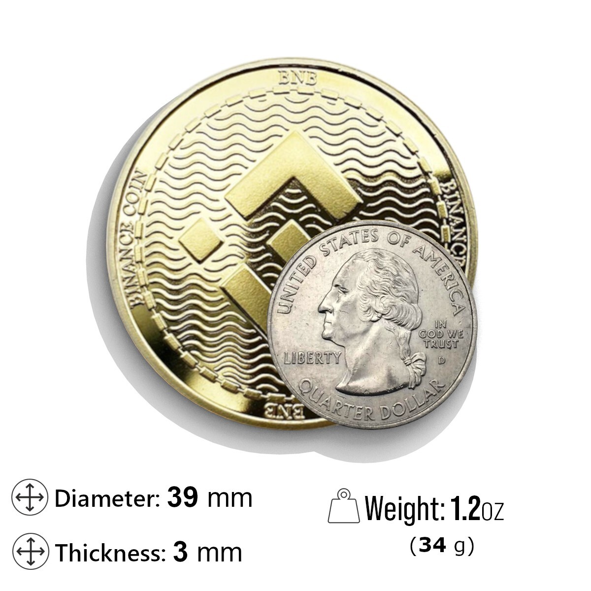 Cardano | ADA Physical Crypto Coin Novelty Souvenir Token Gold