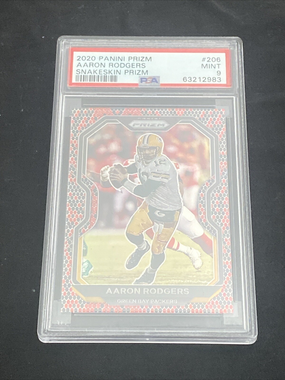 Aaron Rodgers 2020 Prizm Snakeskin #206 Psa 9
