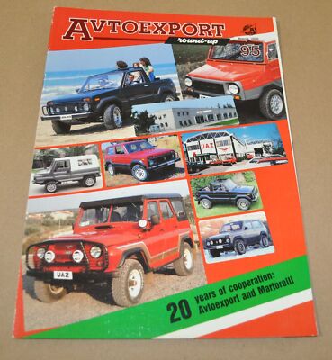 Avtoexport 95 USSR Lada Niva UAZ LuAZ Belaz Motorcycle Brochure Prospekt EN