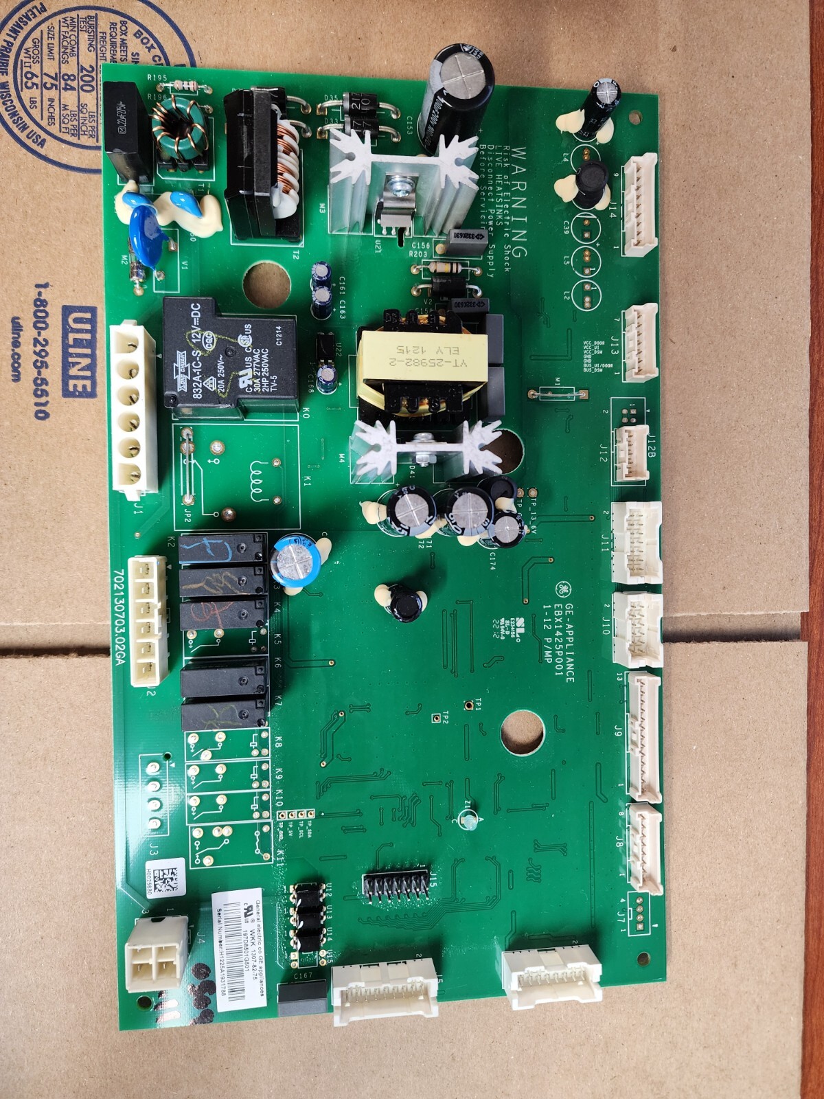 GE REFRIGERATOR MAIN CONTROL BOARD PART# 197D8501G501