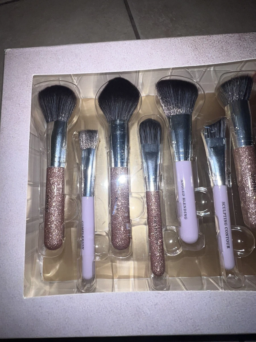 Glitz and Glam Gold Rhinestone Purple Makeup Brush Set Tiktok Viral 26