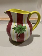 The Mainstreet Collection Large Hand Painted Palm Tree Pitcher Beautiful!