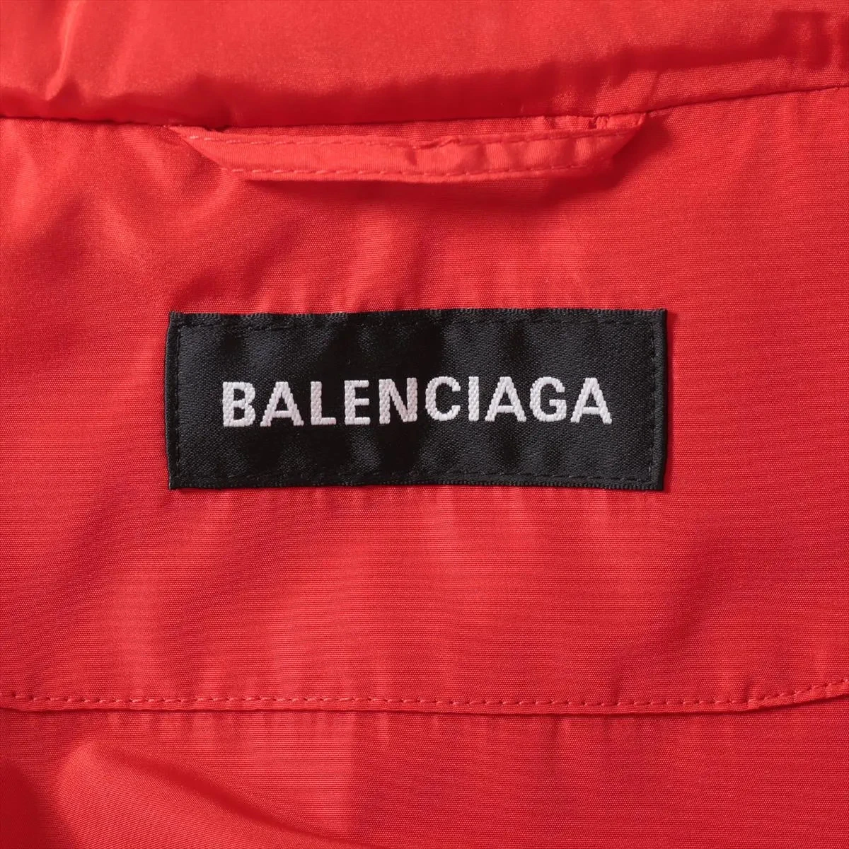 Balenciaga 18 anni giacca poliestere 44 uomo rosso 556238 retro logo cappuccio portaoggetti