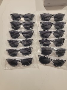 12 Pack Checkered Flag Sunglasses – Race Car Themed Party Favors – Motorsports