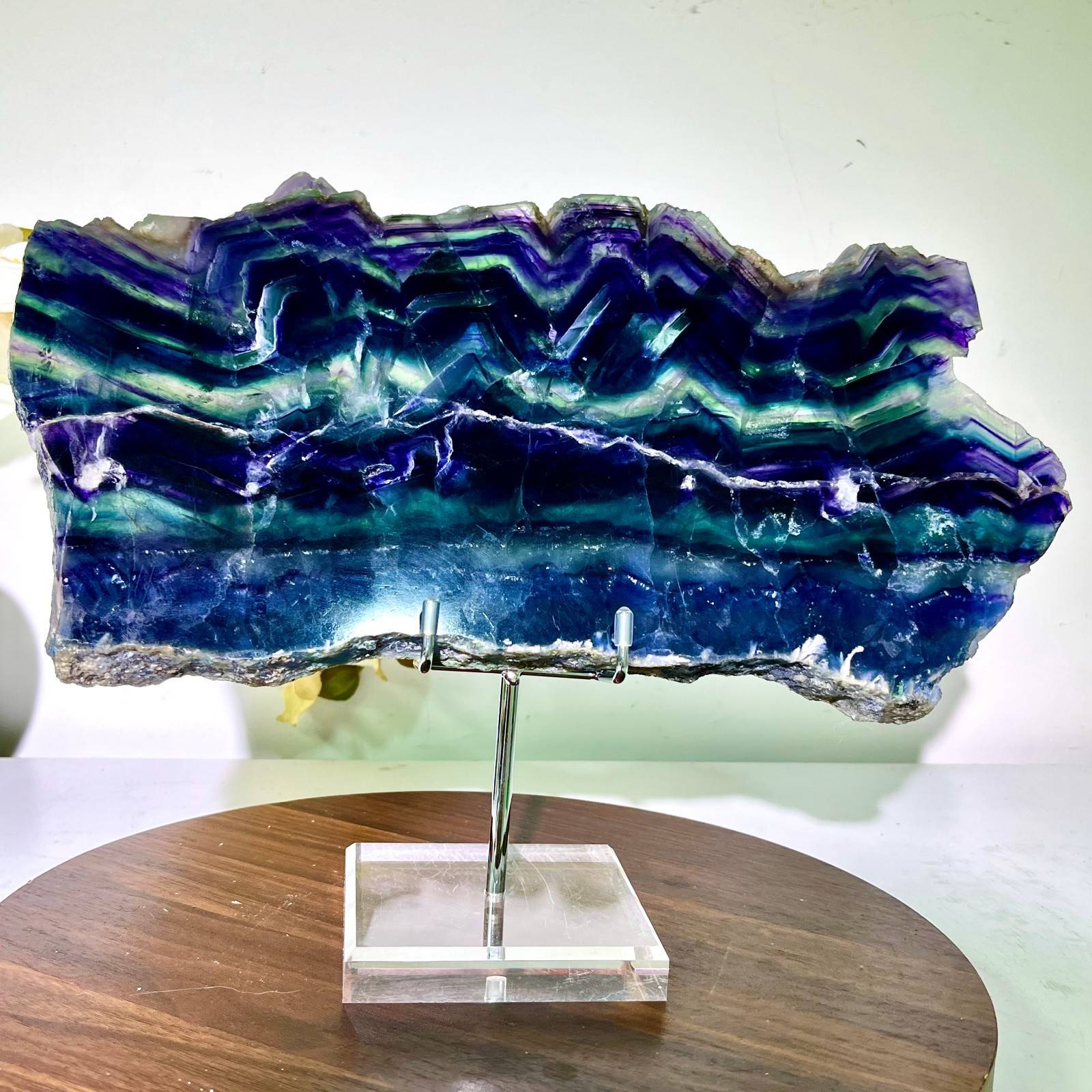 6.64LB Natural and beautiful colored fluorite slice quartz crystal mineral sampl