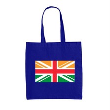 Indian Union Jack Flag - Canvas Tote Bag - India Great Britain Country UK