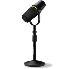 Shure MV7 XLR/USB-C Hybrid Cardioid Dynamic Podcasting Microphone with Stand, B