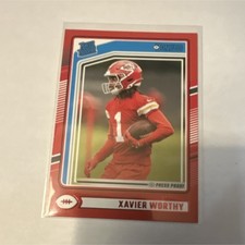 Panini 2024 Donruss Rated Rookie Press Proof Xavier Worthy #398 Chiefs Football