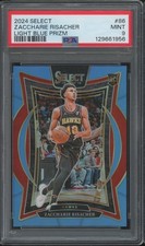 2024 Panini Select Light Blue Prizm #86 Zaccharie Risacher 3/299 RC Mint PSA 9