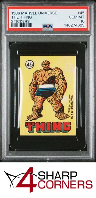 1986 Comic Bilder Marvel Universe Sticker #45 The Thing Pop 5 PSA 10
