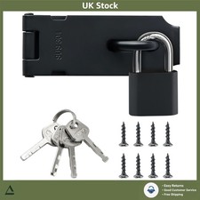 Heavy Duty Stainless Steel Shed Gate Door Lock Padlock Latch 4 Inch with 4 Keys