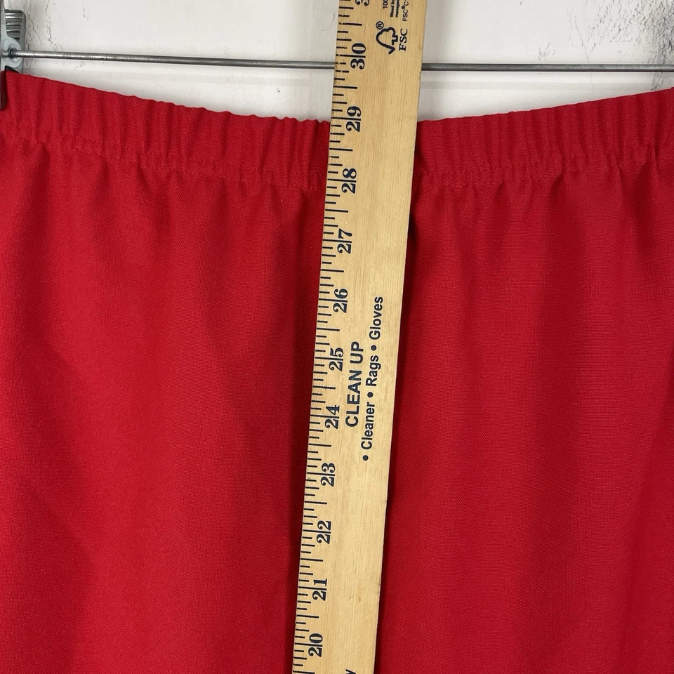 Nikki Mujer 20 Rojo Cintura Elástica Hasta la Rodilla Tirar en Línea A Falda Hecha en EE. UU. Foto 2 de 4