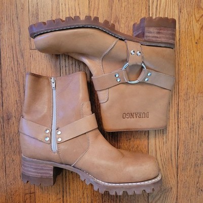 Vintage Durango Harness Moto Boots Tan Leather 6M Brazil Biker Engineer 90s y2k