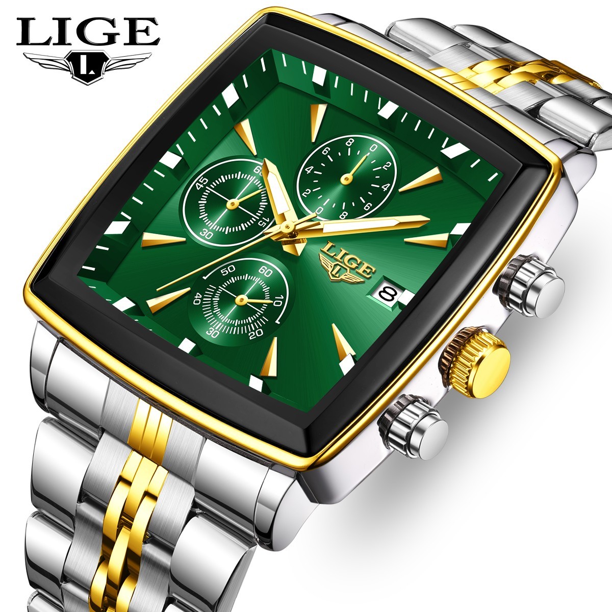 Luxury Men Watch Stainless Steel Quartz Date Luminous Chronograph Man Watch Gift