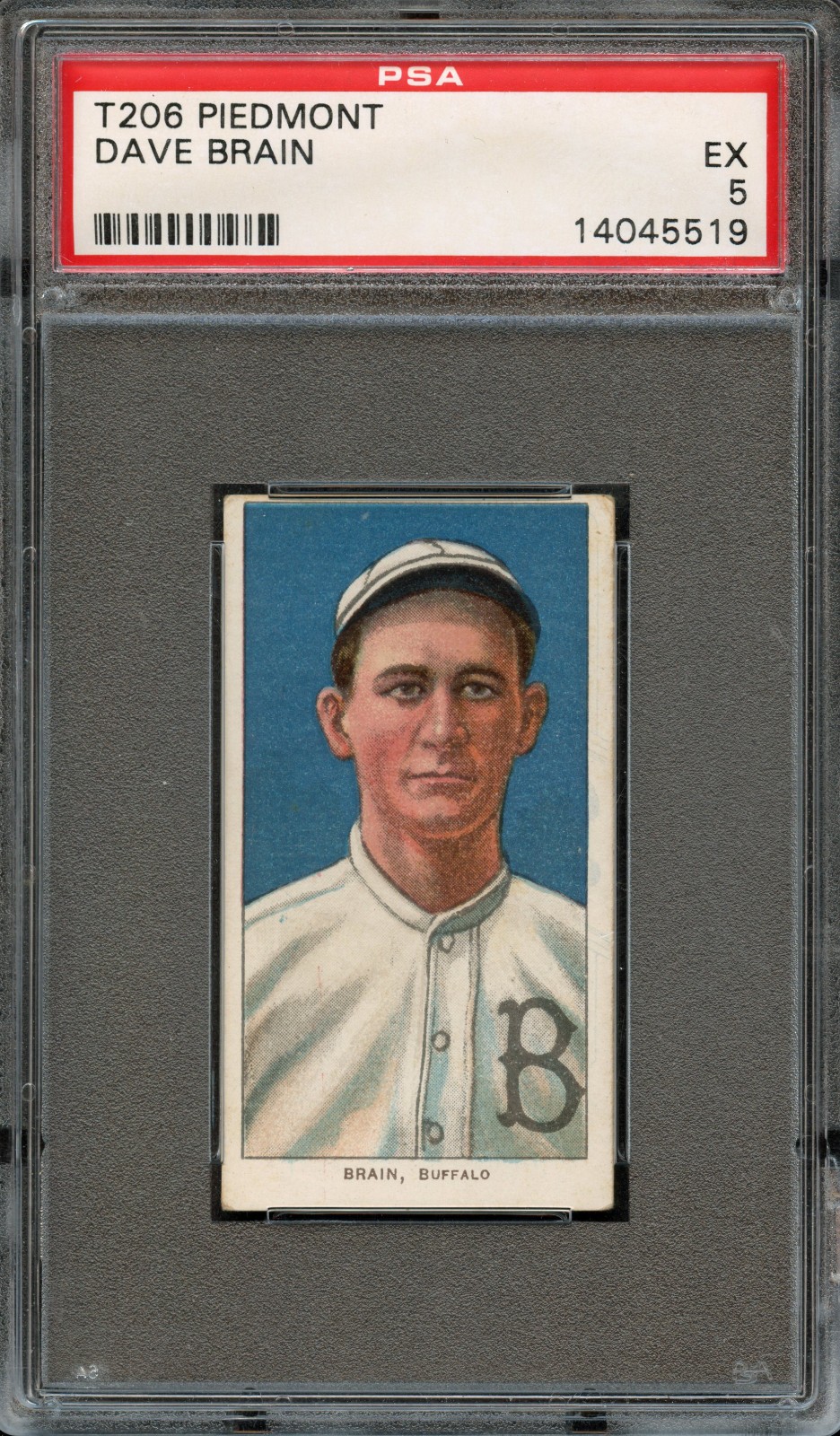 BB - 1909 - T206 - Piedmont 350 - Dave Brain - PSA 5 - EX