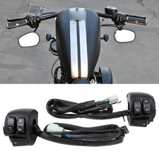 For Harley Sportster 883 1200 1" 25mm Handlebar Control Switch + Wiring Harness