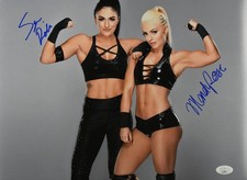 *FLEXING* WWE NXT SONYA DEVILLE & MANDY ROSE DUAL SIGNED 11X14 JSA AUTO