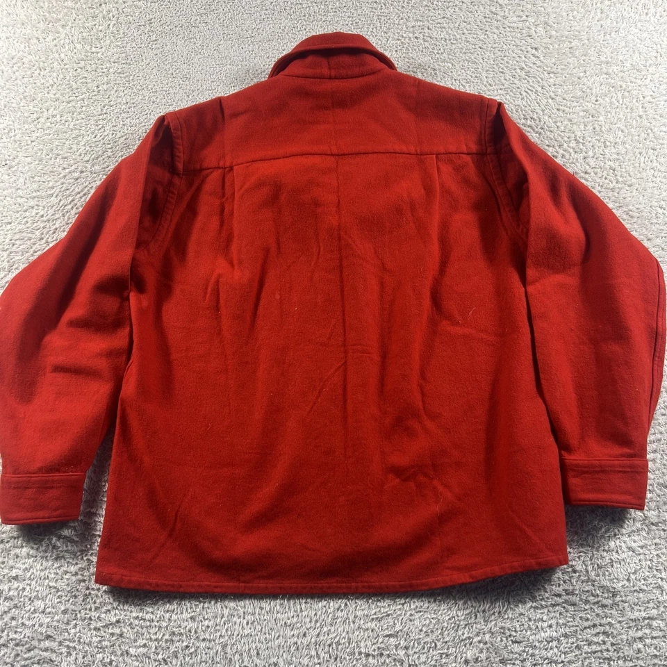 复古 60 年代营地衬衫男式大号红色羊毛混纺环领海豚 Rockabilly — 第 2/4 张图片