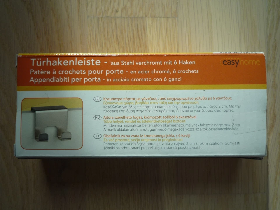 3 x 2 Türhaken Stahl verchromt (Silber) easy home neu