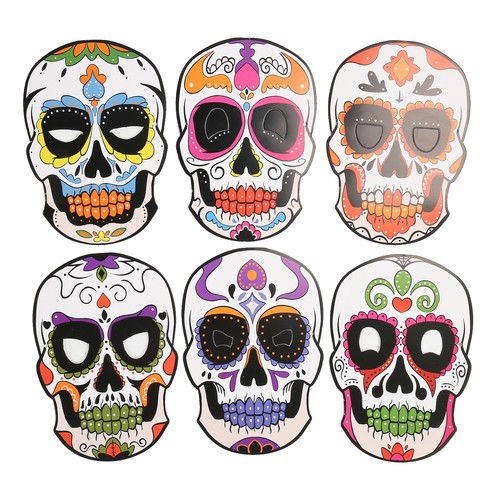 12pcs Day Of The Dead Mask With Elastic Band Attractive Halloween Mask For Ha UK - Picture 19 of 23