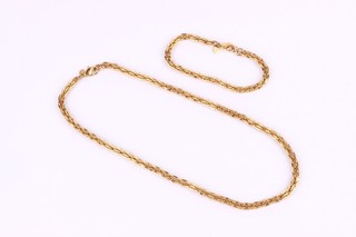Vintage Monet Designer Birdcage Necklace and Bracelet Set Gold Tone x2