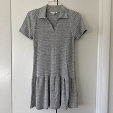 Golf Tennis Dress Womens | Knit Drop Waist Collared Pleated Gray Size L