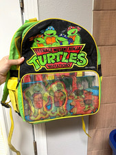 RARE 90 s Vintage HOLOGRAPHIC Teenage Mutant Ninja Turtles Kids Backpack
