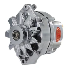 Powermaster Alternator 27102; 70 Amp Polished GM 10DN External