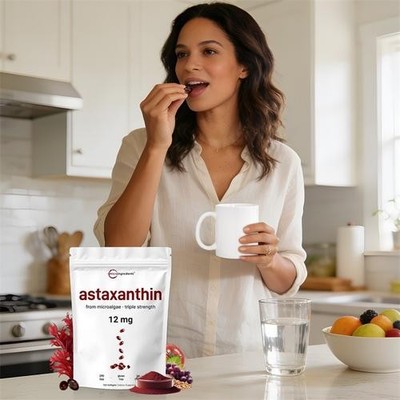 Astaxanthin 12mg 300 Softgels Antioxidant Supplement for Eye Joint &Skin Health`