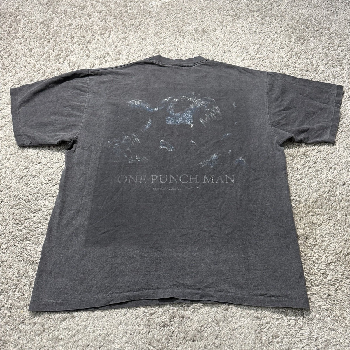 One Punch Man Anime T-Shirt Temraw.vtg Size XL Vintage Black Rare 