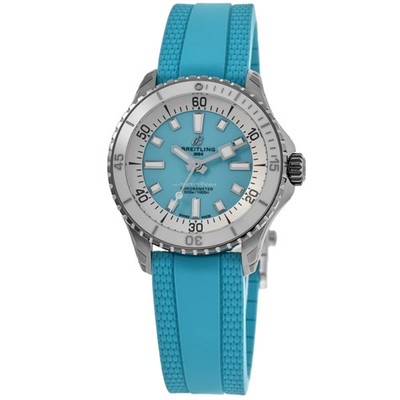 New Breitling Superocean Automatic 36 Turquoise Unisex Watch A17377211C1S1