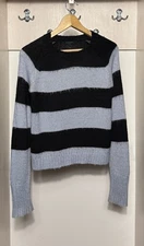 AllSaints Lou striped mohair jumper in ash lilac size S knit sweater