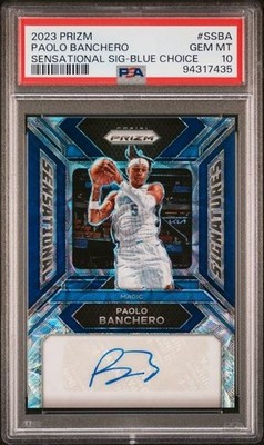 PSA 10 PAOLO BANCHERO 2023 Prizm Blue Magic COLOR MATCH Sensational Sig AUTO /49