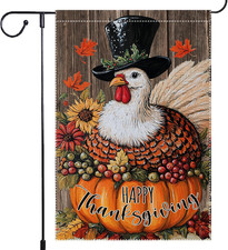 Thanksgiving Garden Flag Turkey Garden Flags 12X18 Inch Double Sided Vertical De