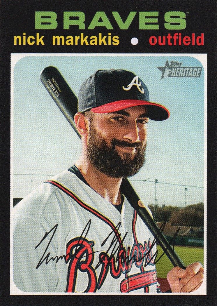 2020 Topps Heritage Baseball Card #100 Nick Markakis