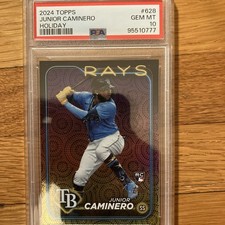 2024 Topps Junior Caminero #628 Holiday Series Two RC Rays PSA 10