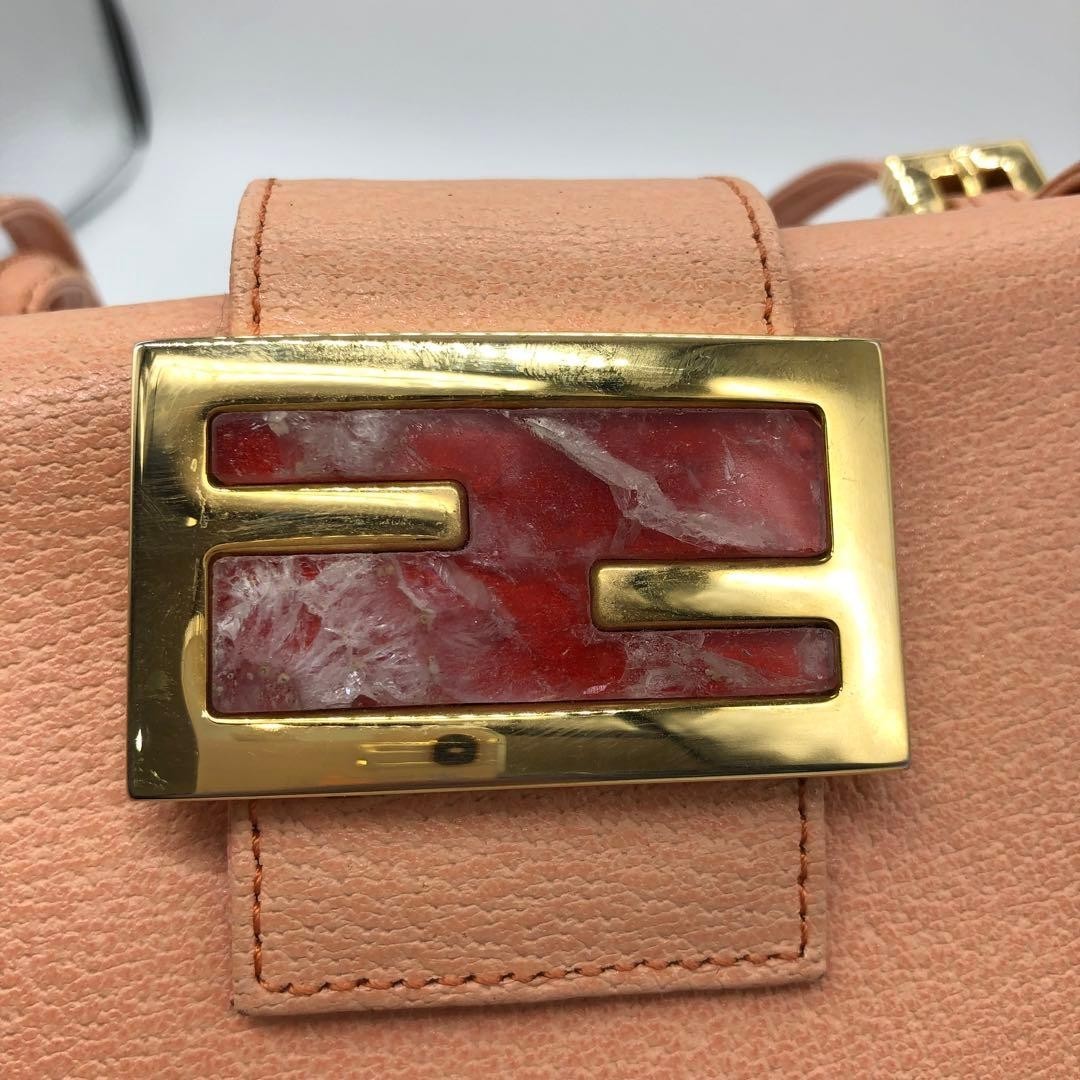 FENDI Mamma Baguette Box Leather Shoulder Bag Pink Gold Hardware thumbnail 11