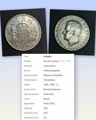 Monnaie Espagne - 100 Pesetas 1983 - Juan Carlos- Bronze-Aluminium - Photo 1/3