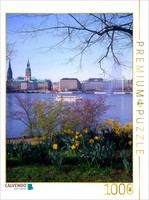 Calvendo Puzzle The Hamburg Skyline In Spring | 1000 Pieces, Finished Size 25.2