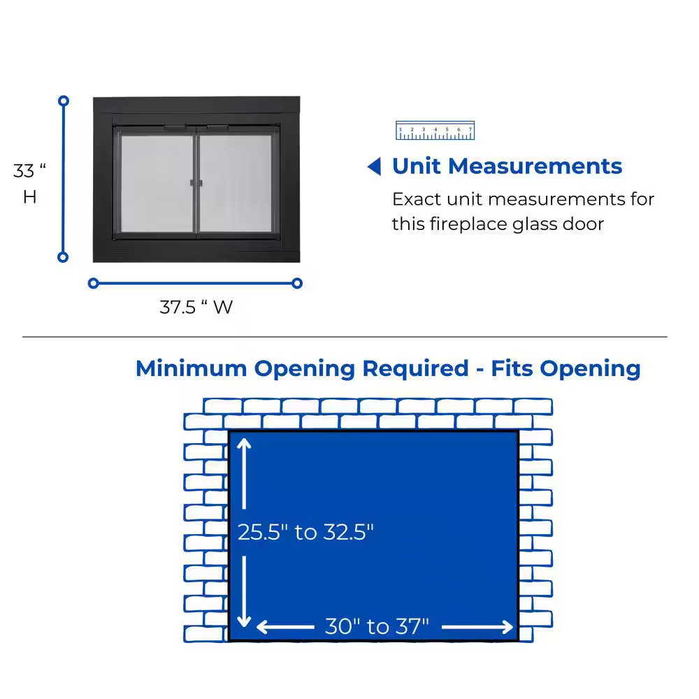 Harland Medium Glass Fireplace Doors with Screen