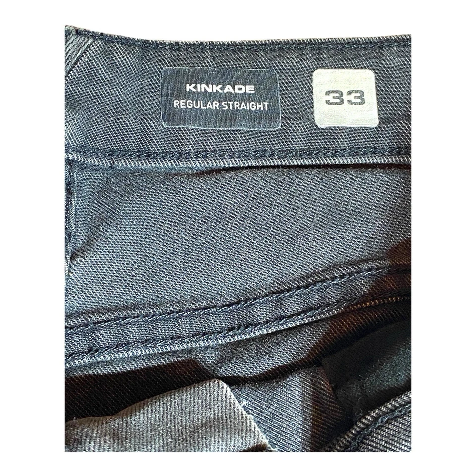 Volcom Kinkade Jeans Mens 33 x 30 Gray Classic Straight Leg Logo - Image 3 of 4